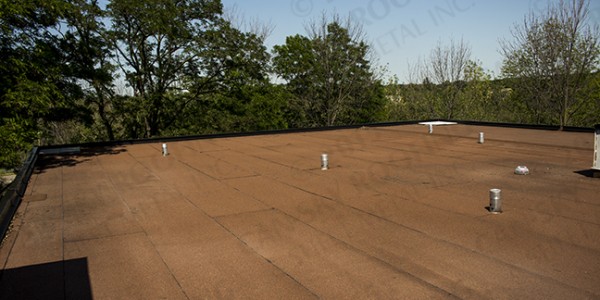 Modified bitumen flat roof replacement commercial roofing