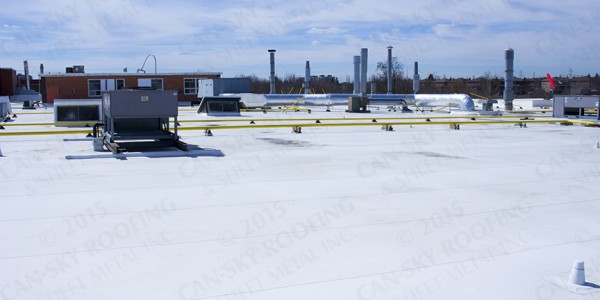 PVC roofing - Industrial flat roofing - Can-Sky Roofing and Sheet Metal Inc