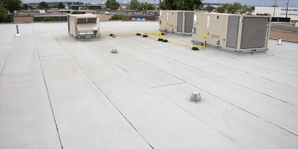 Commercial roofing - Modified bitumen roof replacement - Can-Sky Roofing and Sheet Metal Inc.