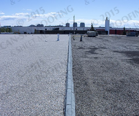 Industrial roofing - Built-Up Roof BUR flat roof replacement - Can-Sky Roofing and Sheet Metal Inc